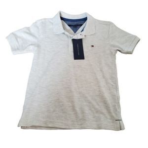 Tommy Hilfiger Boys Size 5 Oatmeal Polo Shirt Top NWT